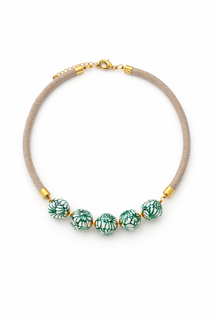 Green Talavera Cord Necklace