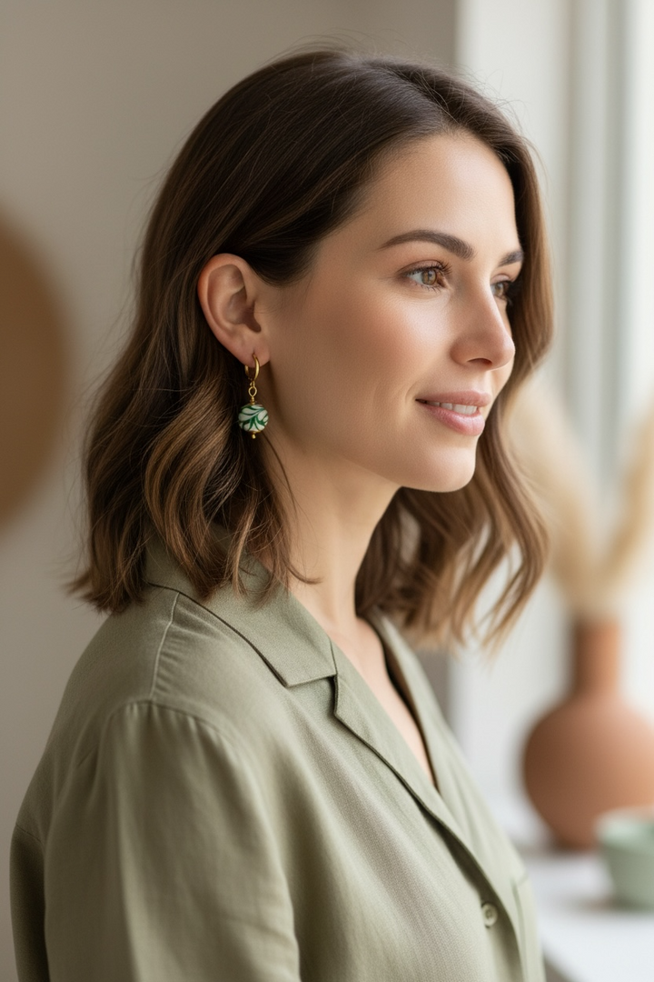Green Talavera Earrings