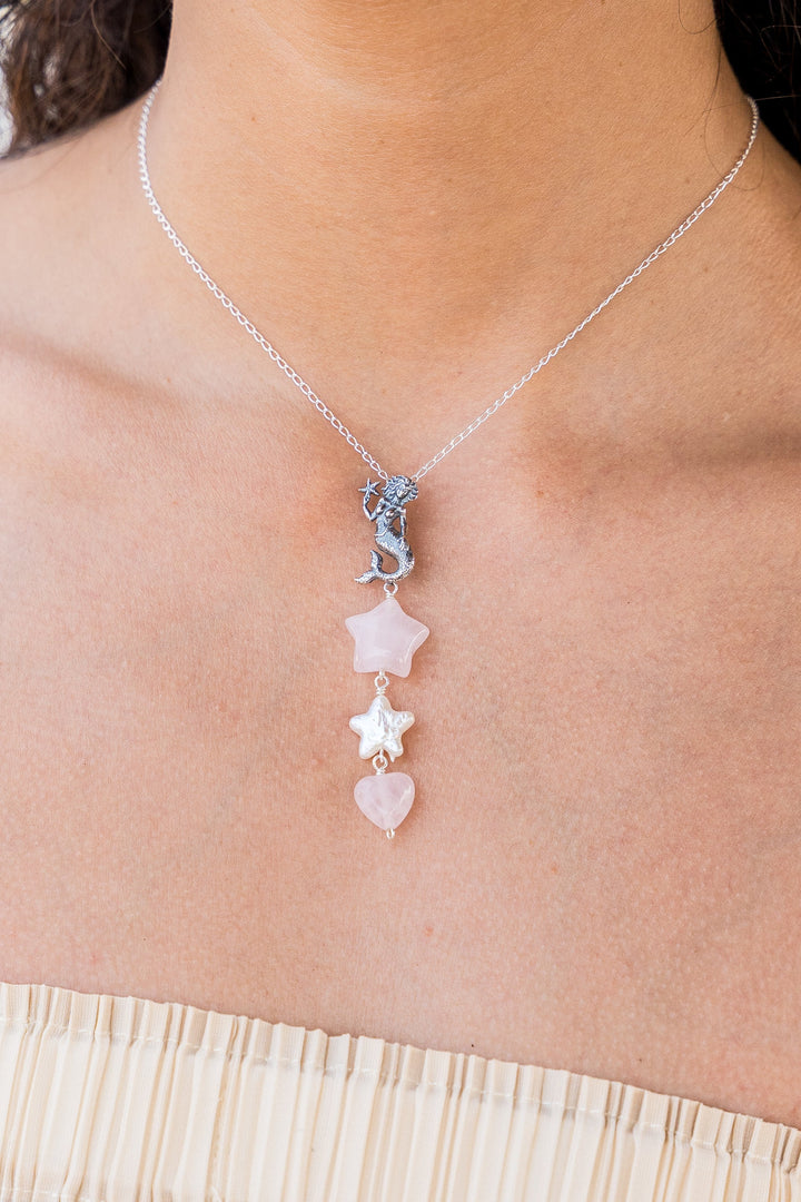 Mexican Mermaid Charm Necklace | Ocean Inspired Silver Jewelry