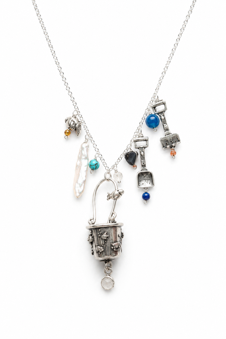 Mexican Silver Charm Necklace | Handmade Artisan Statement Jewelry