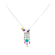 Papel Picado Necklace with Jade Heart Silver Necklace