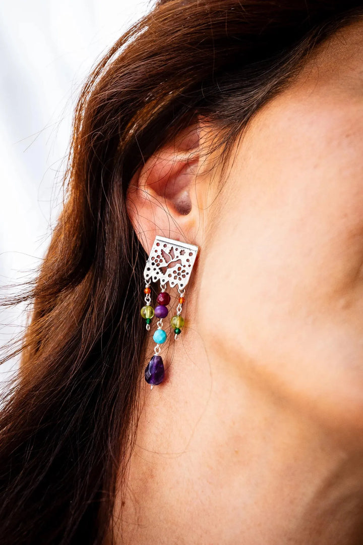 Papel Picado Silver Earrings | Handmade Mexican Jewelry