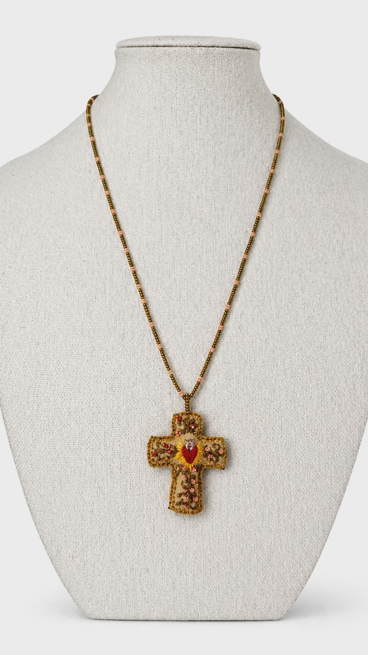 Sacred Heart Cross Necklace