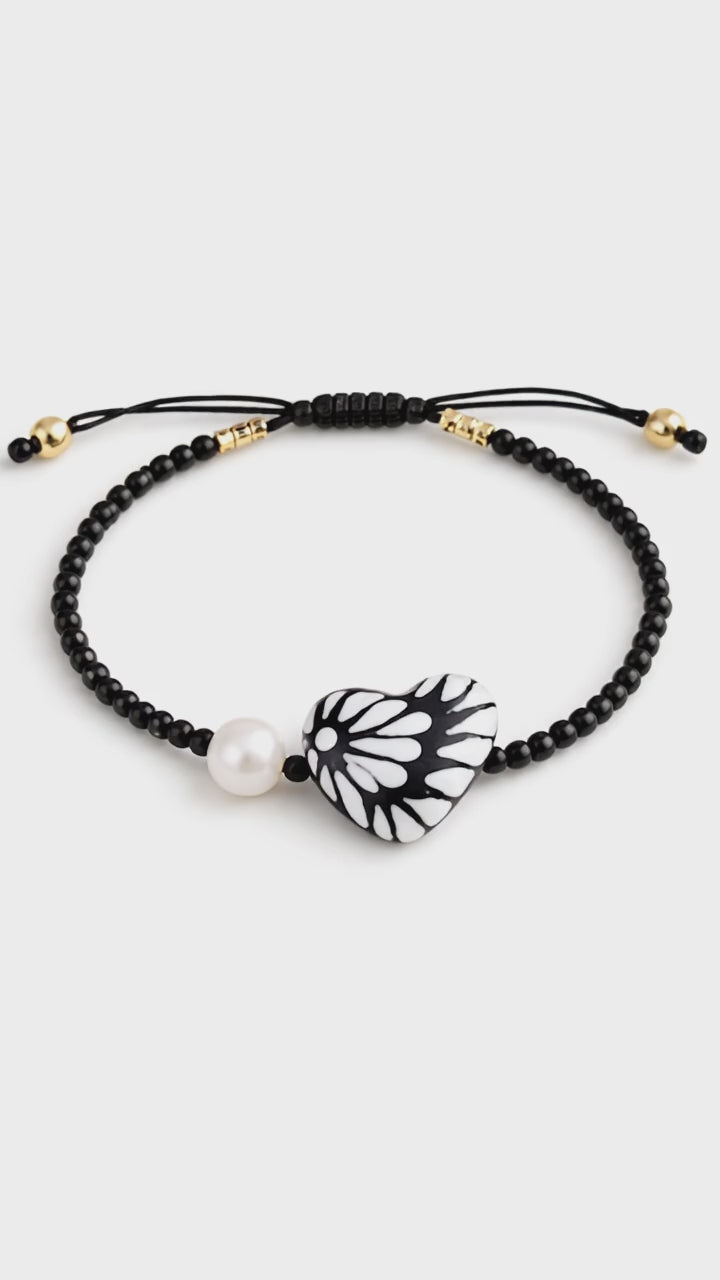 Black Talavera Heart Bracelet