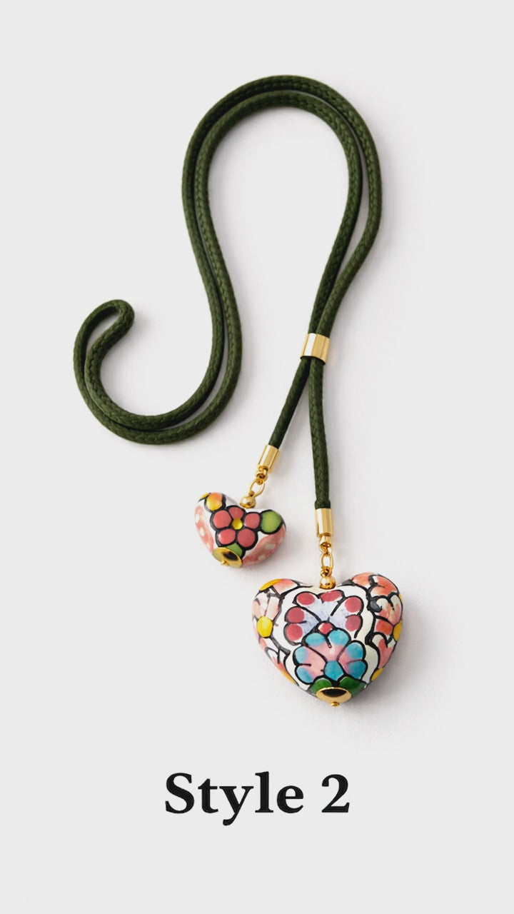 Double Heart Talavera Necklace