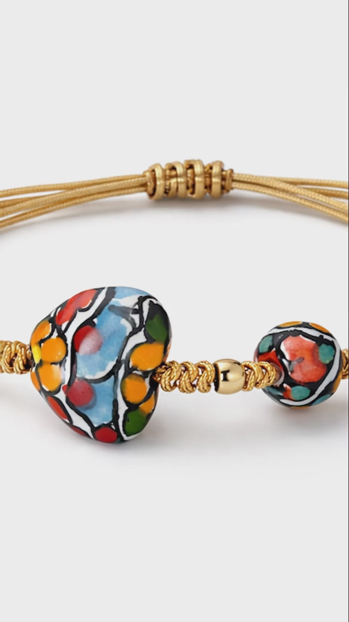 Talavera Heart Bead Bracelet
