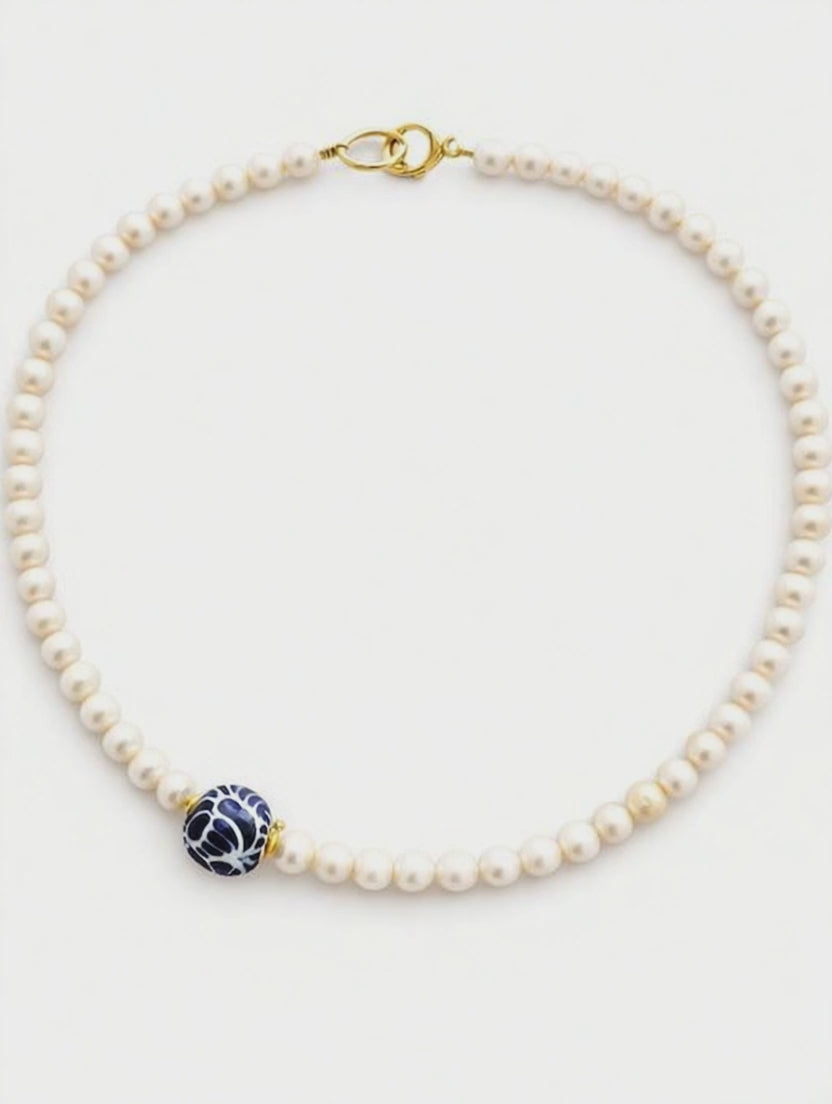 Mexican Talavera Pearl Necklace