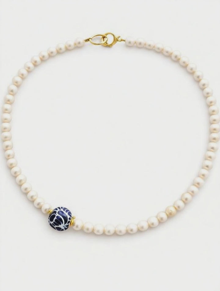 Mexican Talavera Pearl Necklace