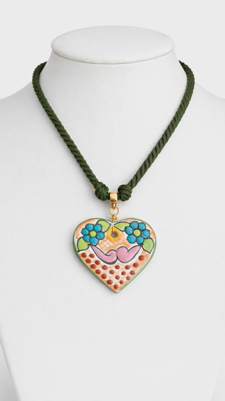 Colorful Talavera Heart Necklace
