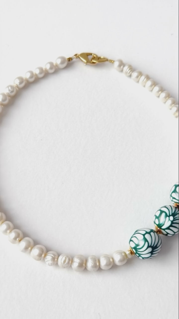 Green Talavera Pearl Necklace