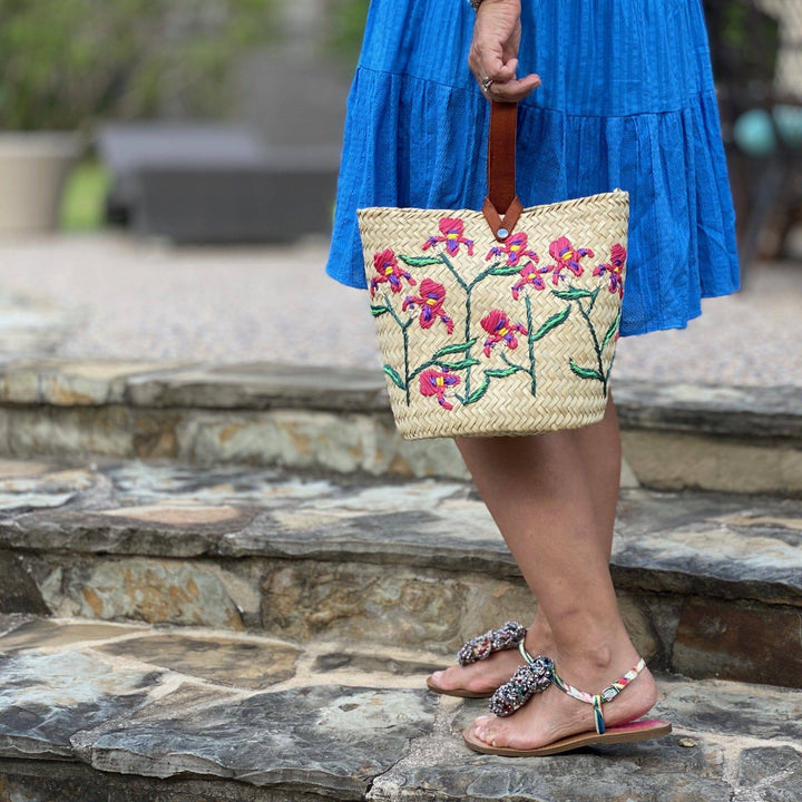 Jacaranda Embroidered Palm Bag - Bootsologie