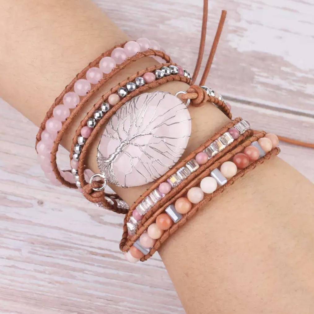 Pink Quartz Wrap Bracelet - Bootsologie