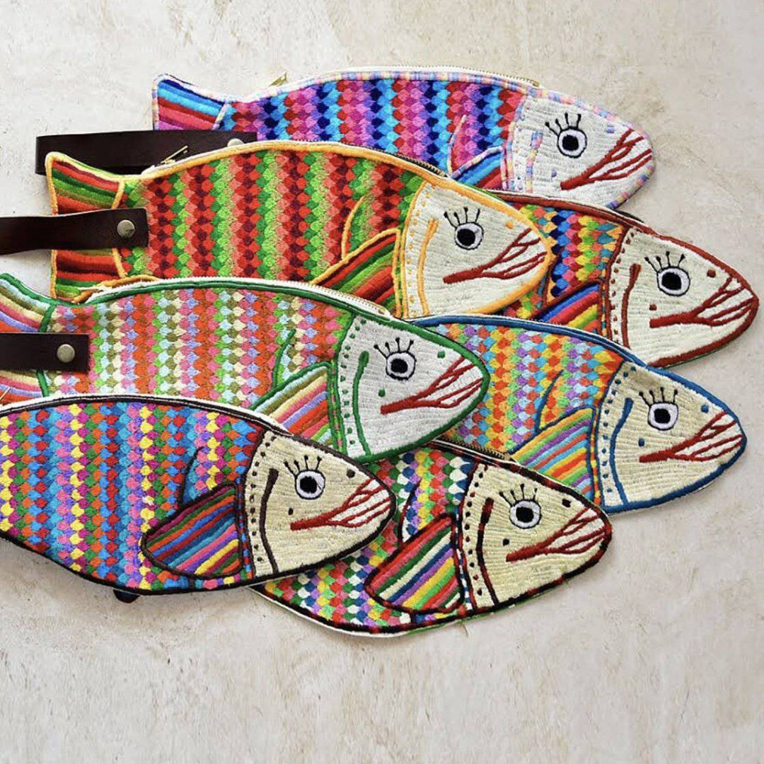 Embroidered Fish Wristlet. - Bootsologie