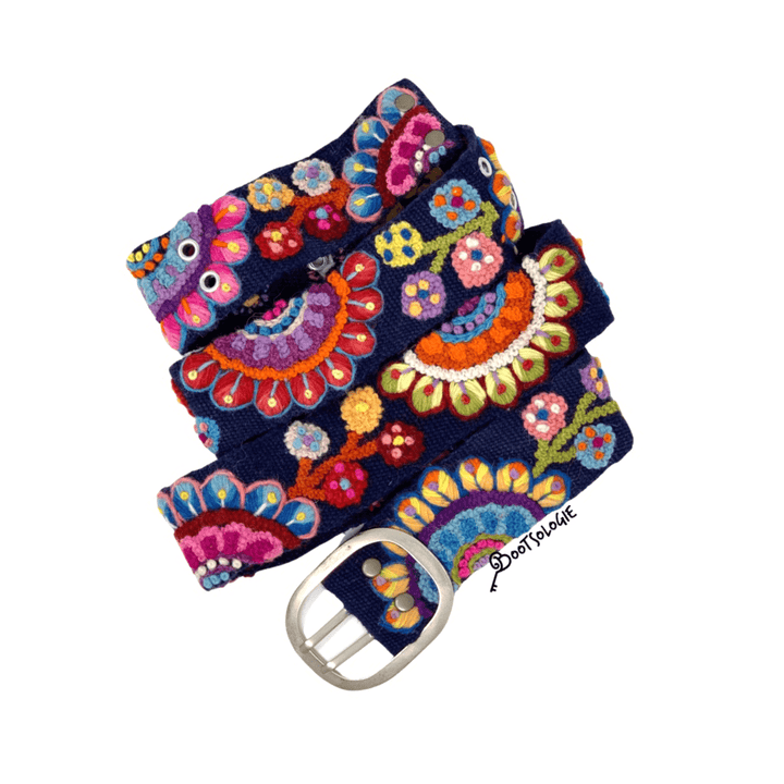 Girasoles Wool Belt in Blue - Bootsologie