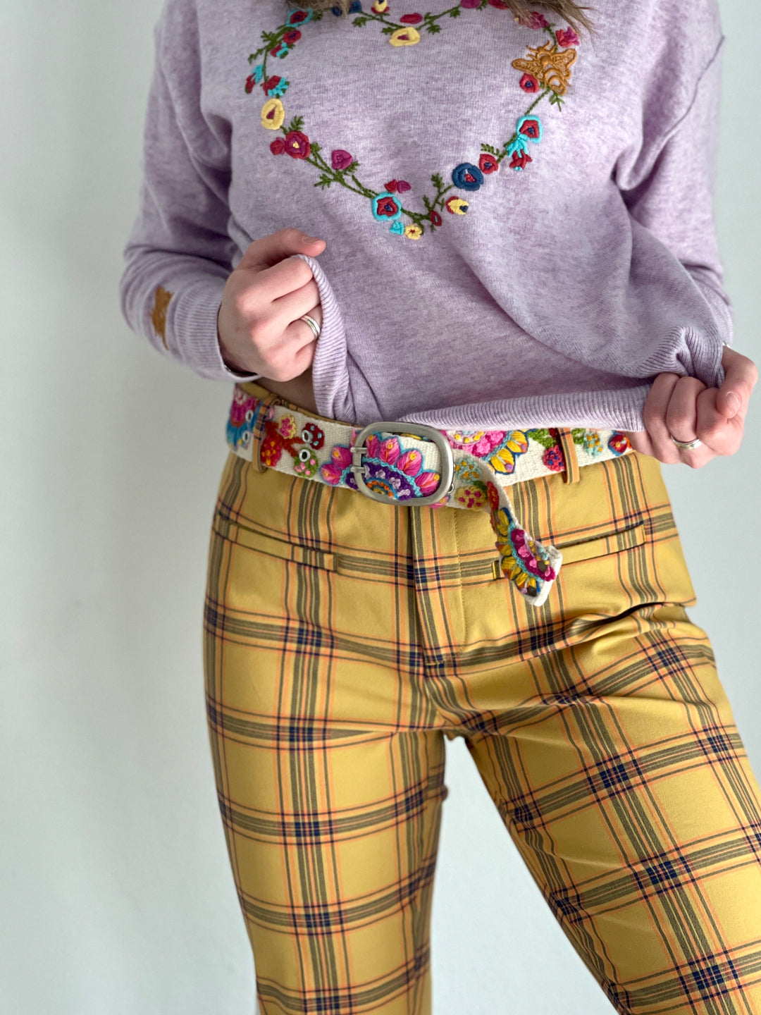 Girasoles Wool Belt in White - Bootsologie