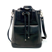 Three Way Crazy Horse Leather Bucket Bag - Bootsologie