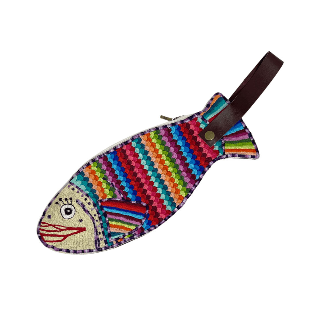 Embroidered Fish Wristlet. - Bootsologie