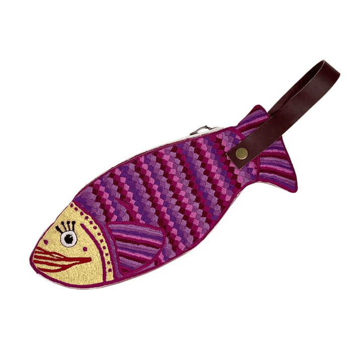 Embroidered Fish Wristlet. - Bootsologie