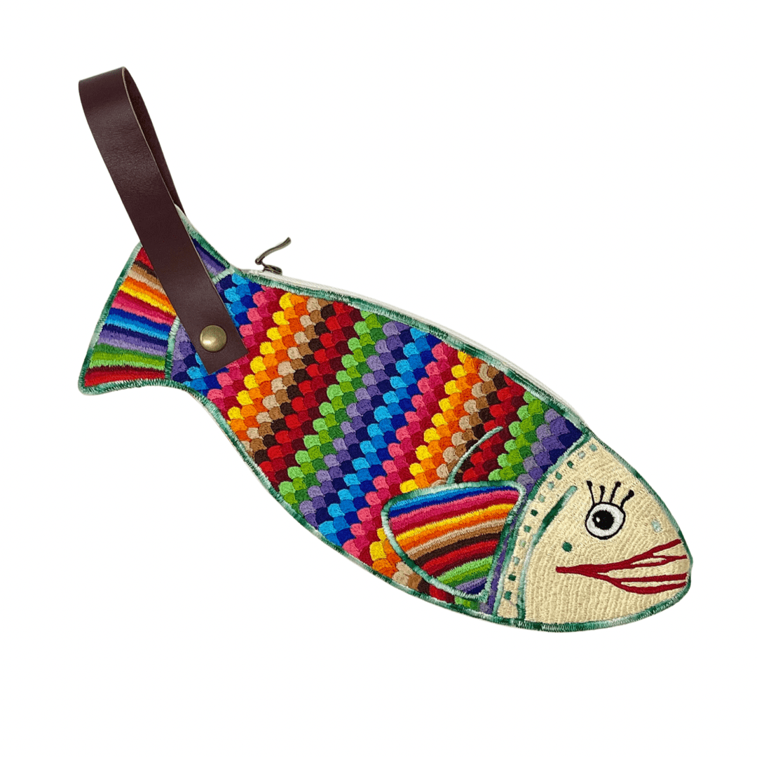 Embroidered Fish Wristlet. - Bootsologie