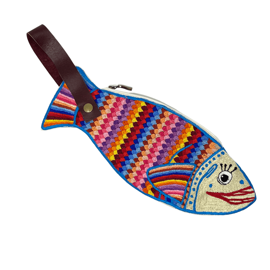 Embroidered Fish Wristlet. - Bootsologie