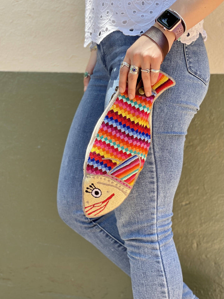 Embroidered Fish Wristlet. - Bootsologie