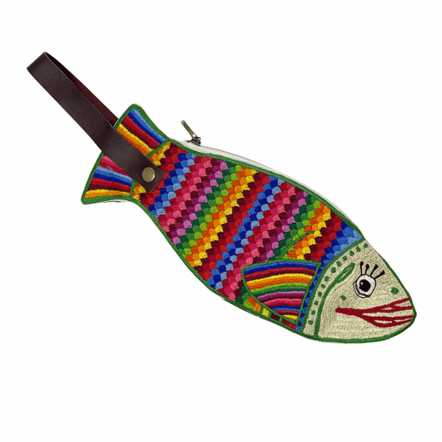 Embroidered Fish Wristlet. - Bootsologie