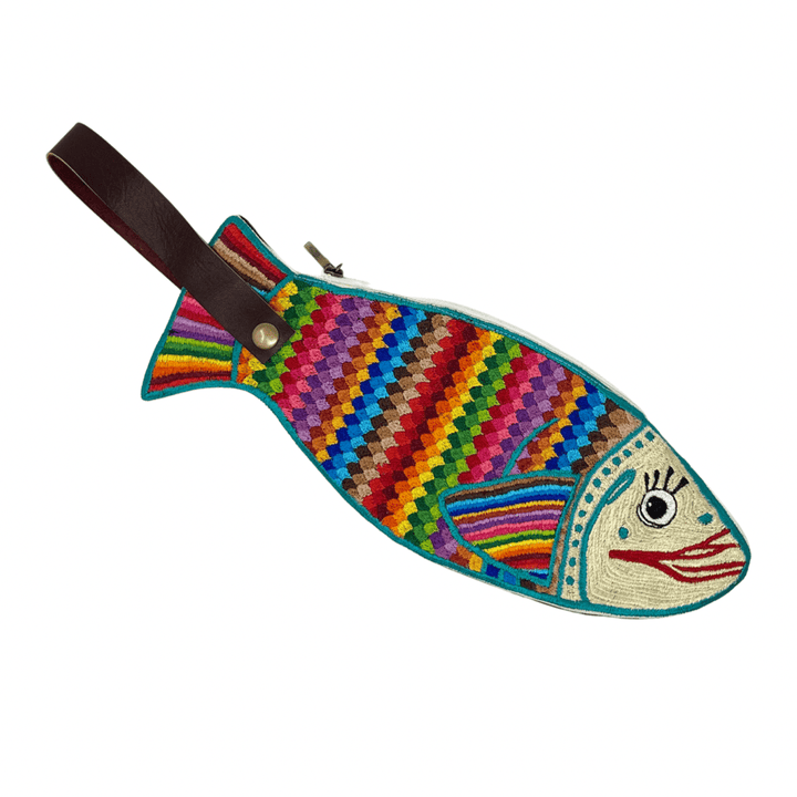 Embroidered Fish Wristlet. - Bootsologie